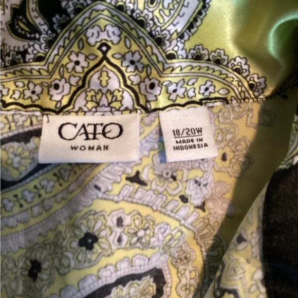 Cato Black and Yellow Paisley Button-Up Blouse, Plus Size 18/20, 2X - Picture 7 of 8